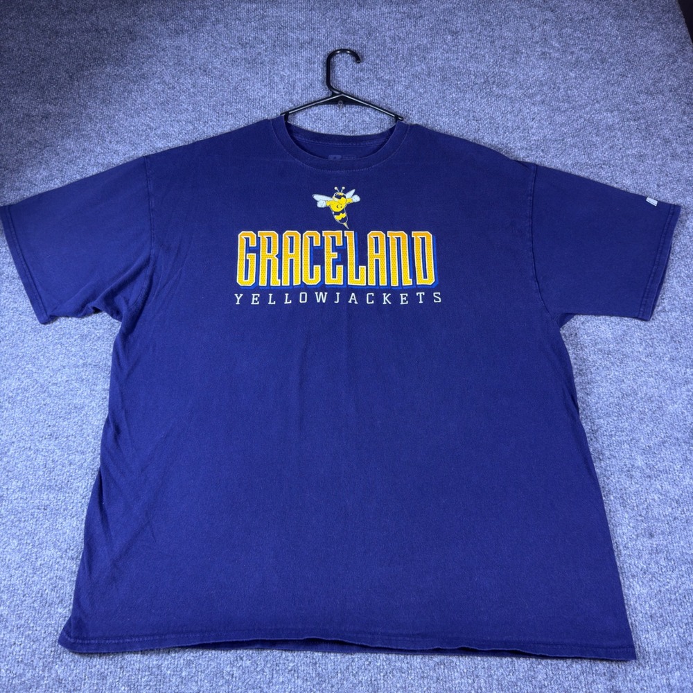 Vintage Russell Athletic Georgia Tech Yellowjackets T-Shirt Mens 2XL Blue NCAA